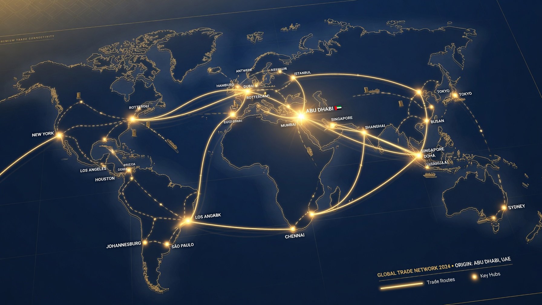 Global trade network from Abu Dhabi